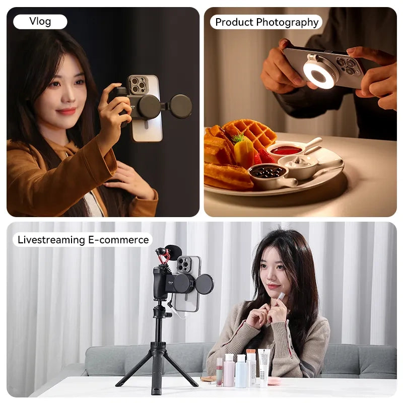 Magnetic self-timer ring light