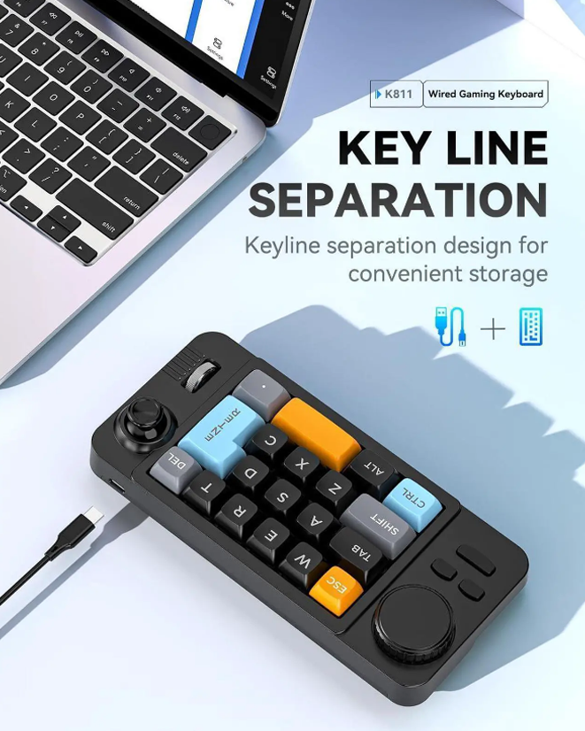 19-key hot-swappable keyboard with programmable macros