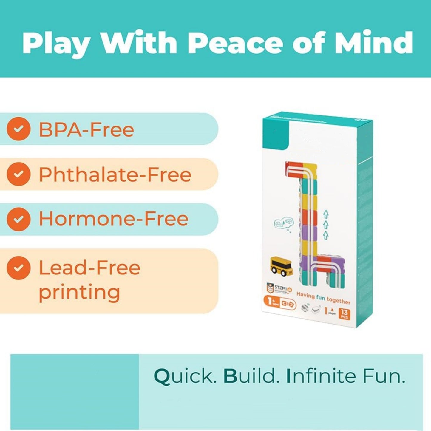 3D colored magnetic building blocks build educational STEM toys