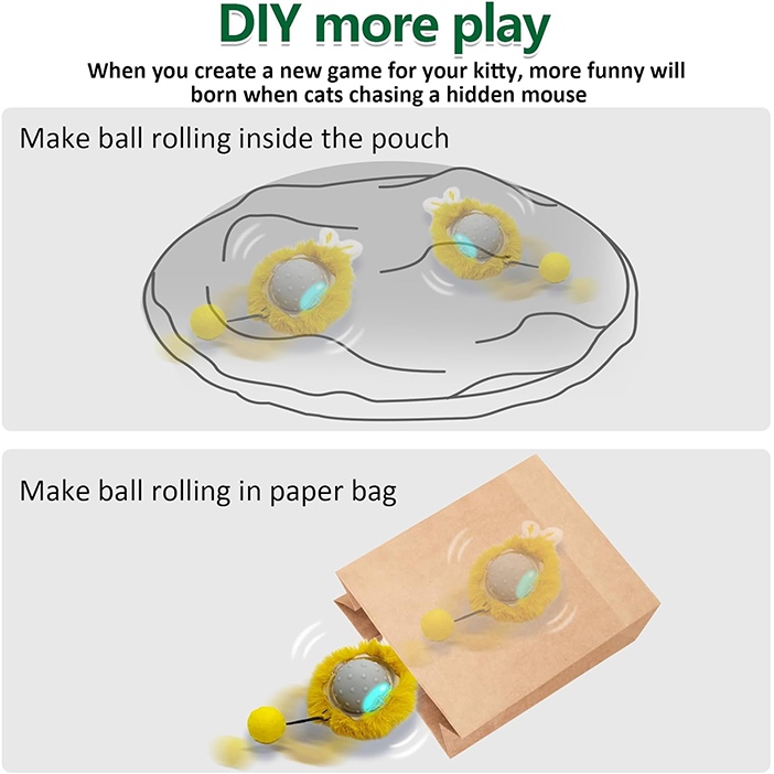 Plush electric cat toy ball