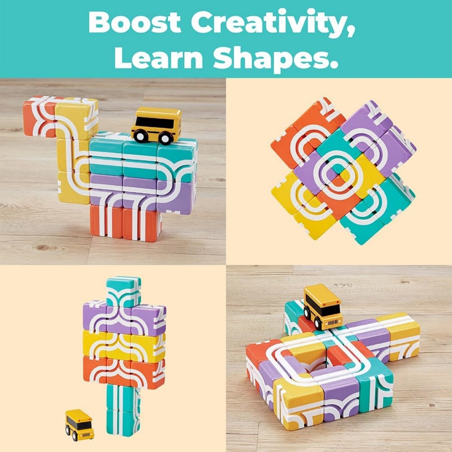 3D colored magnetic building blocks build educational STEM toys