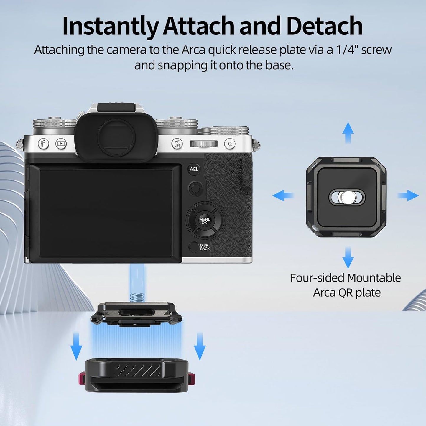 Quick Release Camera Plate – Built-In Arca Base with 10 kg Load Support
