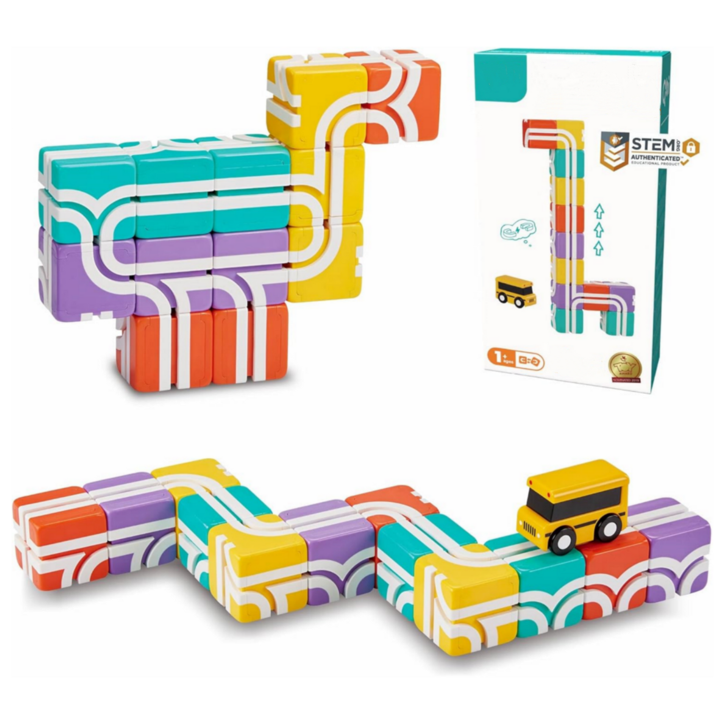 3D colored magnetic building blocks build educational STEM toys