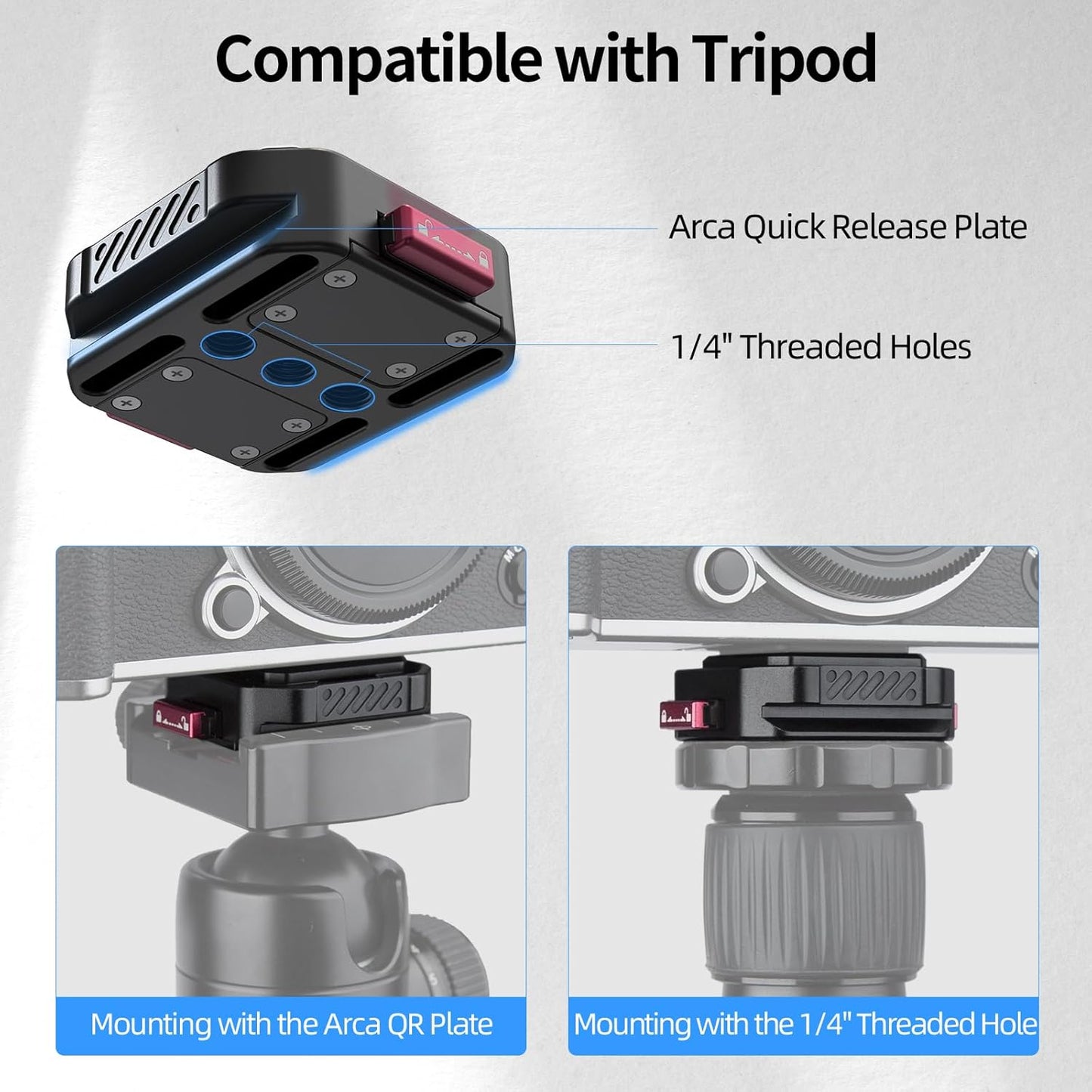 Quick Release Camera Plate – Built-In Arca Base with 10 kg Load Support