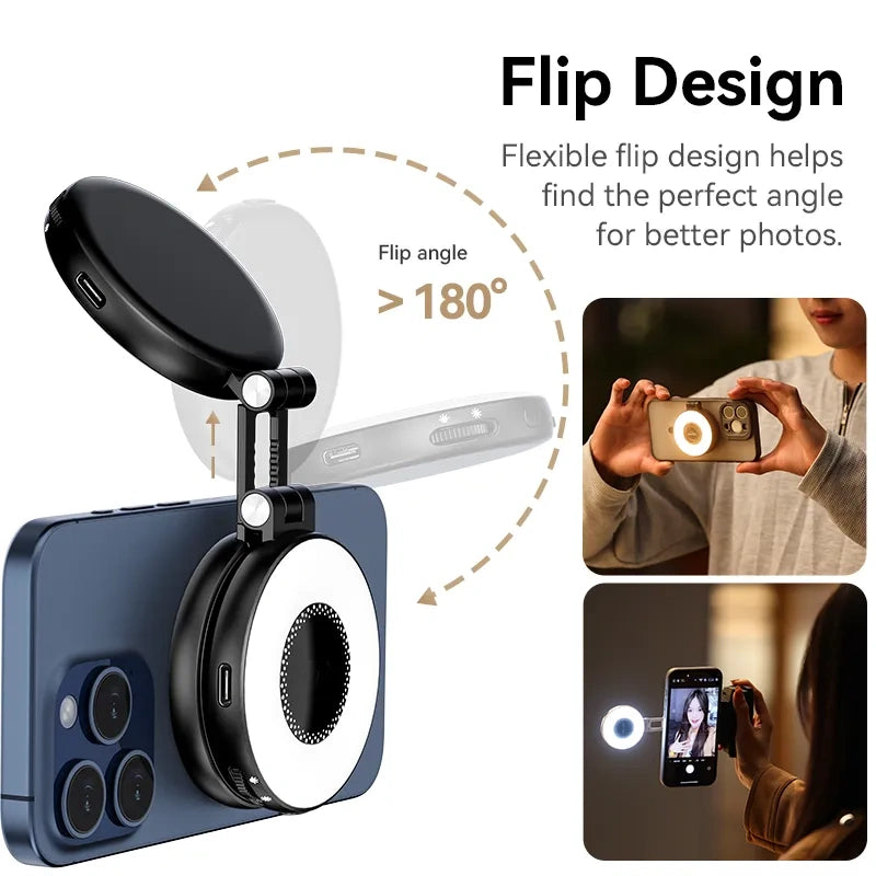 Magnetic self-timer ring light
