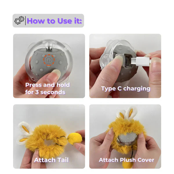 Plush electric cat toy ball