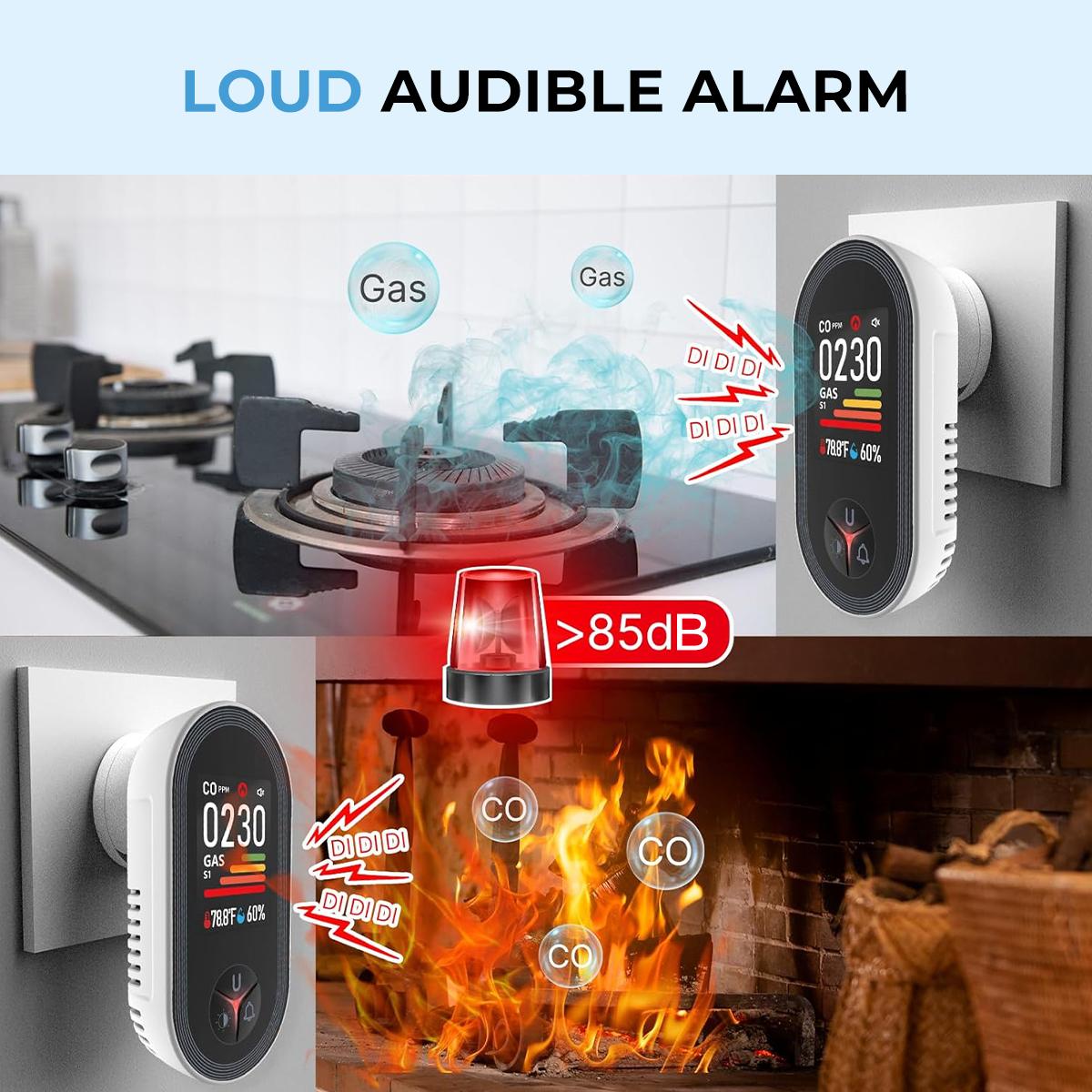 4-in-1 Carbon Monoxide and Gas Detector – Real-Time Protection