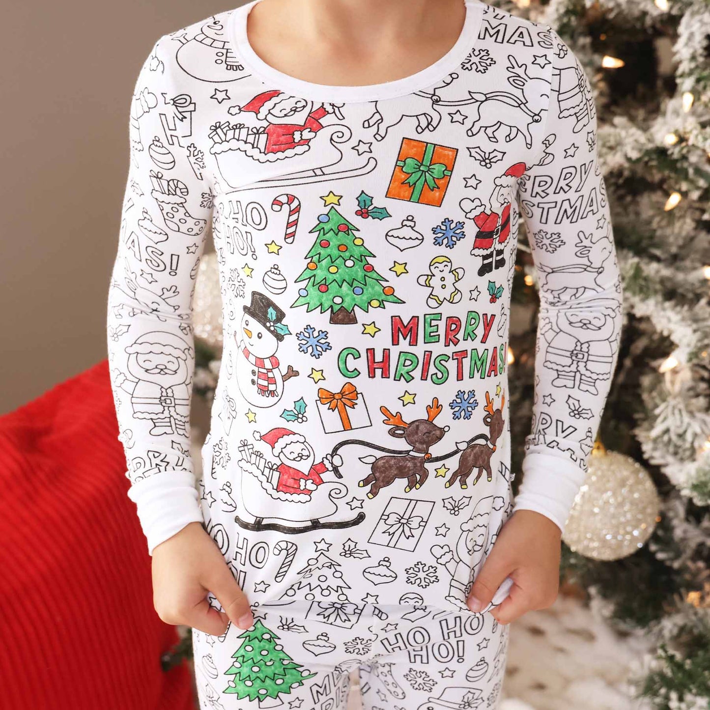 Colorful Two-Piece Pajama Set – Perfect for Christmas Morning Fun