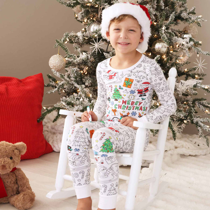 Colorful Two-Piece Pajama Set – Perfect for Christmas Morning Fun