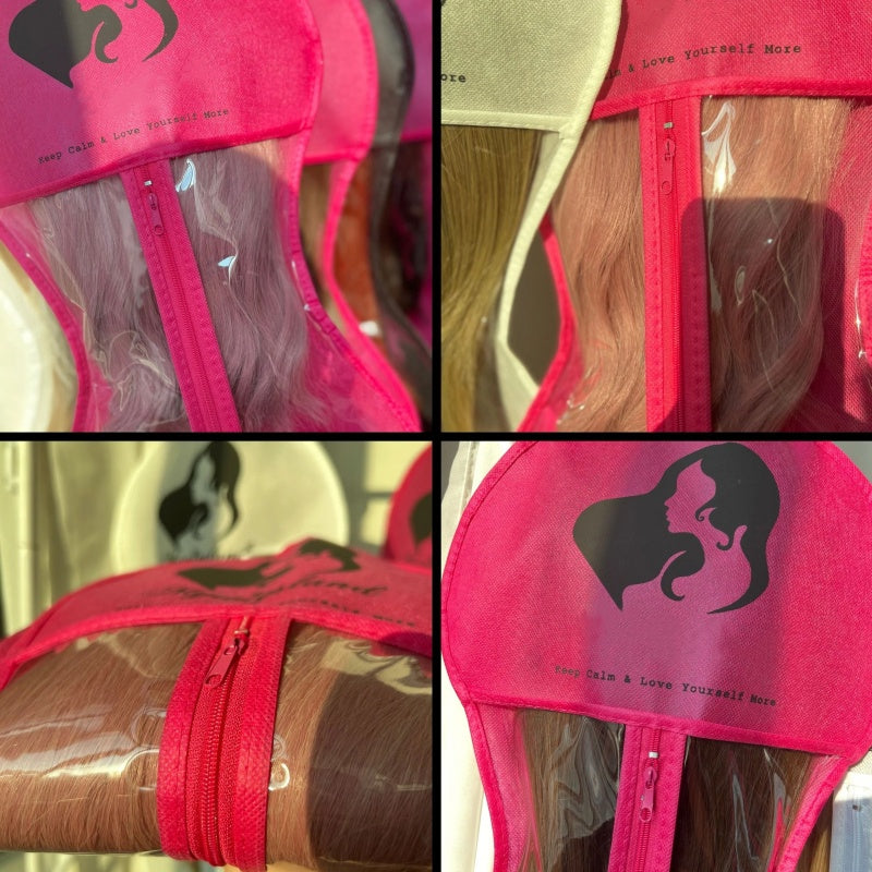 New Hourglass-Shaped Wig Storage Bag with Hook, Dust-Proof, Convenient for Small Spaces