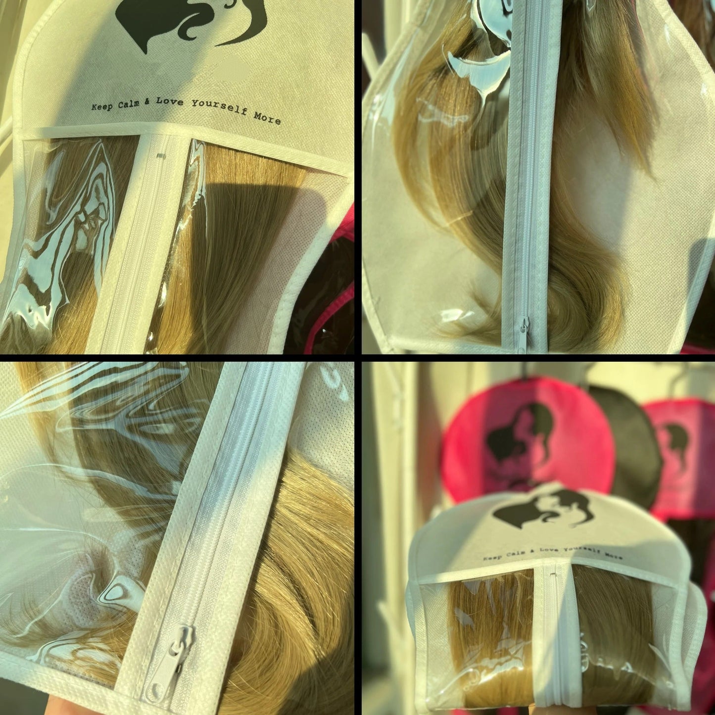 New Hourglass-Shaped Wig Storage Bag with Hook, Dust-Proof, Convenient for Small Spaces